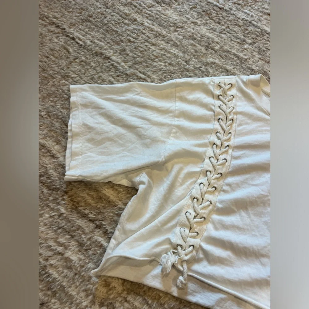 White Lace-Up Women's Top